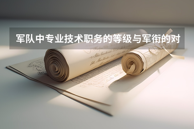 军队中专业技术职务的等级与军衔的对应关系是什么?